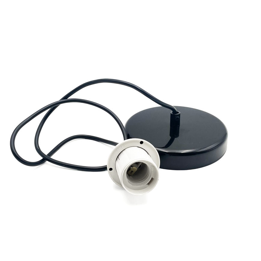 Lámpara colgante HARMA 1xE27/15W/230V diá. 30 cm blanco/negro