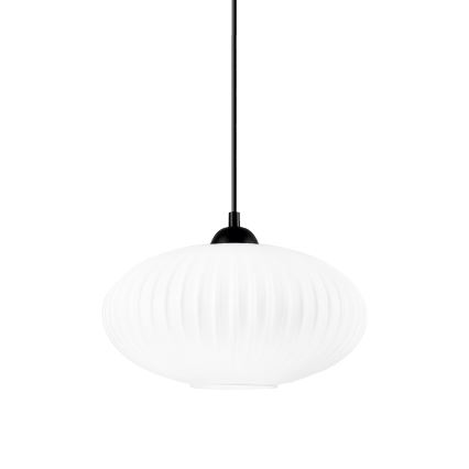 Lámpara colgante HARMA 1xE27/15W/230V diá. 30 cm blanco/negro