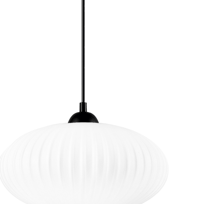 Lámpara colgante HARMA 1xE27/15W/230V diá. 30 cm blanco/negro