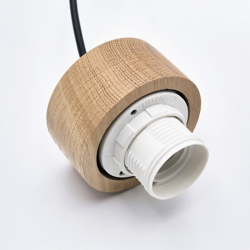 Lámpara colgante HARMONY 1xE27/15W/230V diá. 14 cm blanco/roble