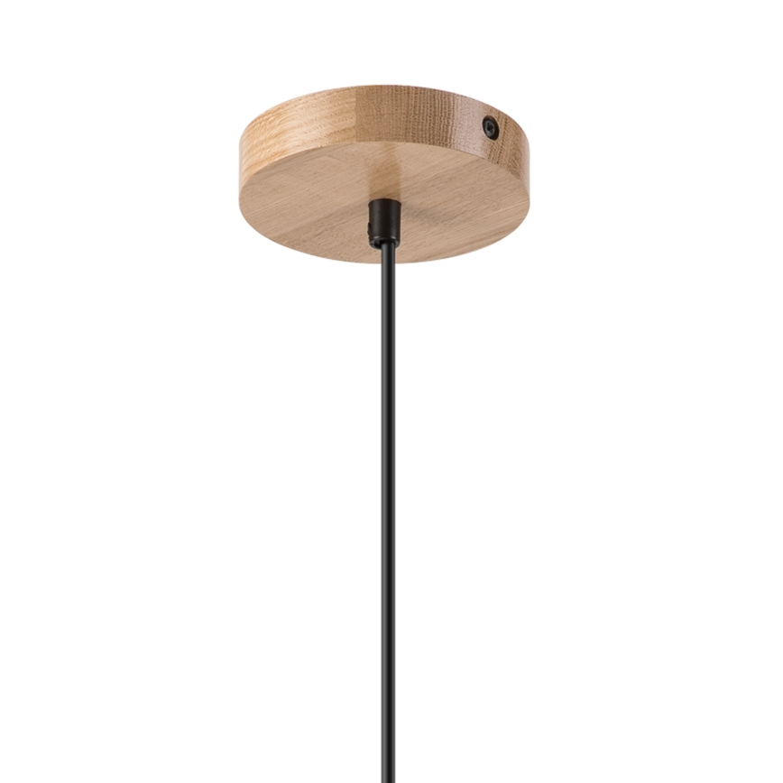Lámpara colgante HARMONY 1xE27/15W/230V diá. 14 cm blanco/roble