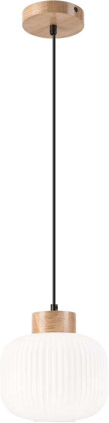 Lámpara colgante HARMONY 1xE27/15W/230V diá. 20 cm blanco/roble