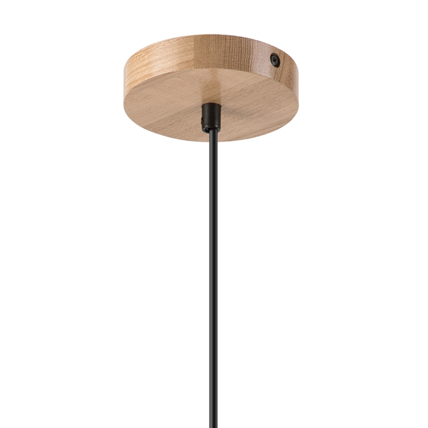 Lámpara colgante HARMONY 1xE27/15W/230V diá. 20 cm blanco/roble