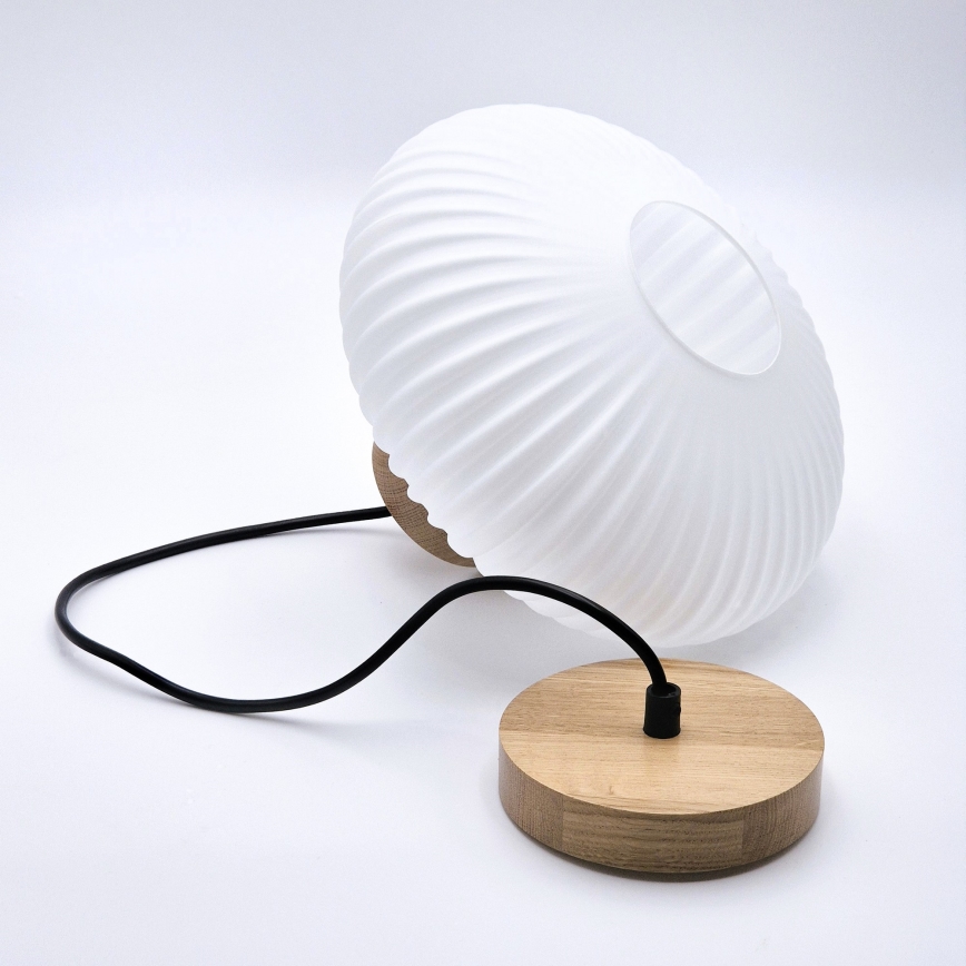 Lámpara colgante HARMONY 1xE27/15W/230V diá. 25 cm blanco/roble