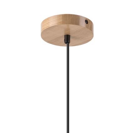 Lámpara colgante HARMONY 1xE27/15W/230V diá. 25 cm blanco/roble