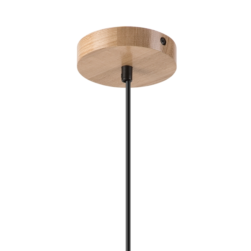 Lámpara colgante HARMONY 1xE27/15W/230V diá. 25 cm blanco/roble