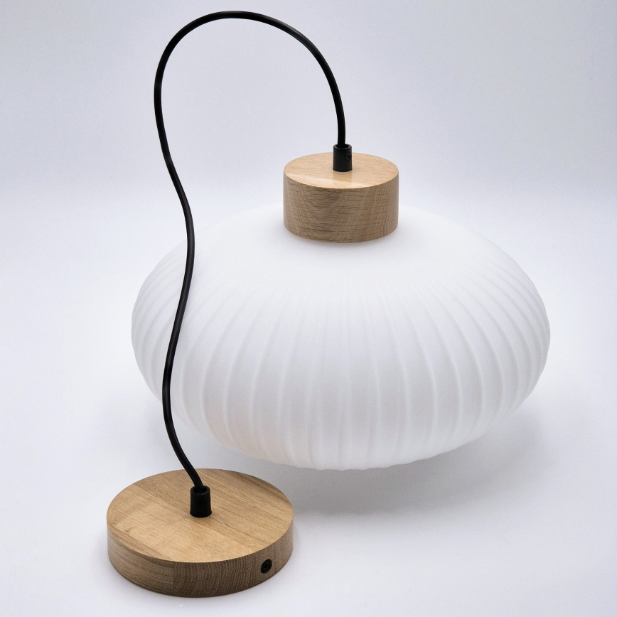 Lámpara colgante HARMONY 1xE27/15W/230V diá. 30 cm blanco/roble