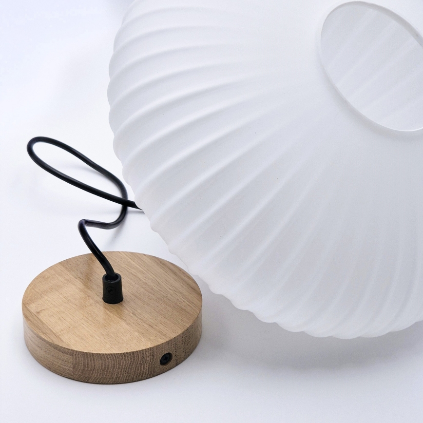 Lámpara colgante HARMONY 1xE27/15W/230V diá. 30 cm blanco/roble