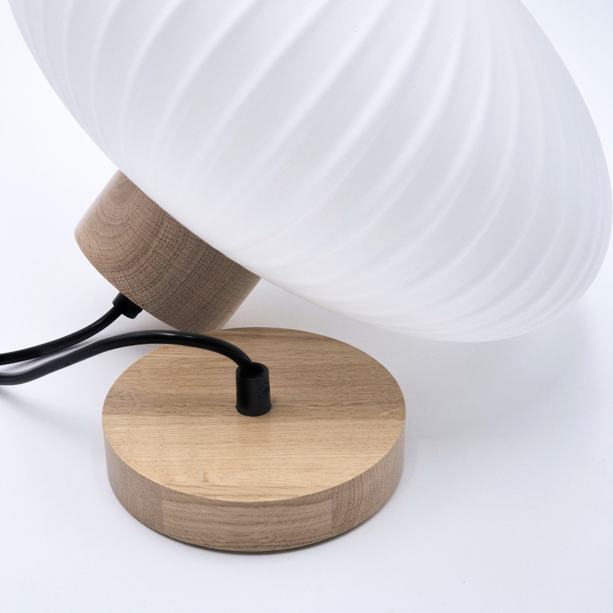 Lámpara colgante HARMONY 1xE27/15W/230V diá. 30 cm blanco/roble