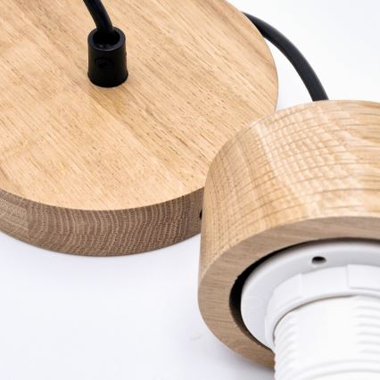 Lámpara colgante HARMONY 1xE27/15W/230V diá. 30 cm blanco/roble