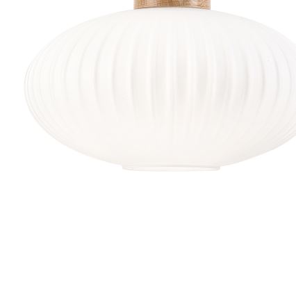 Lámpara colgante HARMONY 1xE27/15W/230V diá. 30 cm blanco/roble