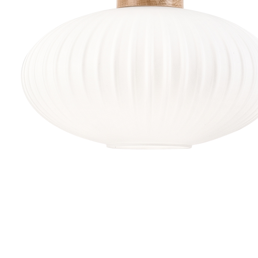 Lámpara colgante HARMONY 1xE27/15W/230V diá. 30 cm blanco/roble