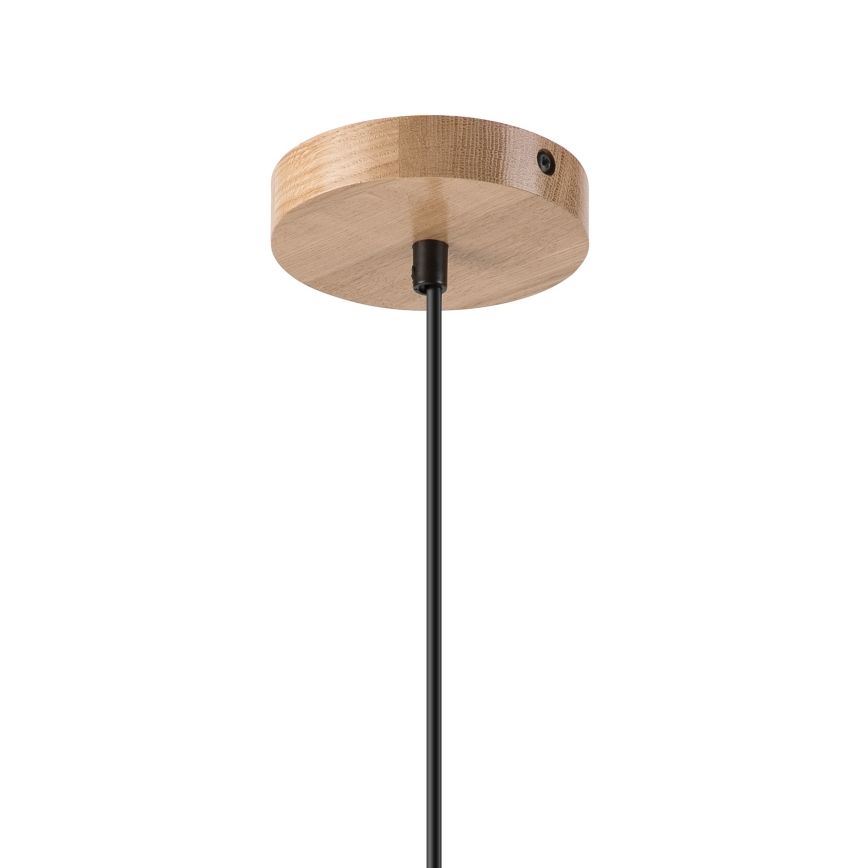 Lámpara colgante HARMONY 1xE27/15W/230V diá. 30 cm blanco/roble