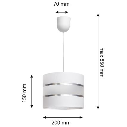 Lámpara colgante HELEN 1xE27/15W/230V blanco