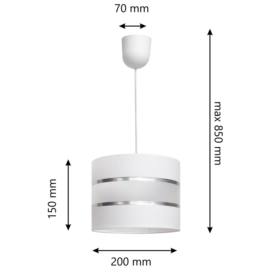 Lámpara colgante HELEN 1xE27/15W/230V blanco