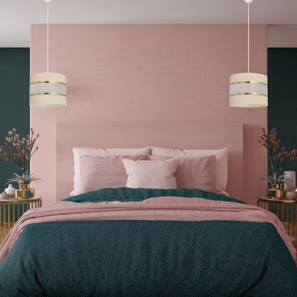 Lámpara colgante HELEN 1xE27/15W/230V crema