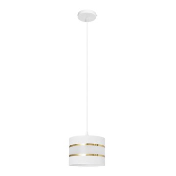 Lámpara colgante HELEN 1xE27/15W/230V diá. 20 cm blanco/dorado