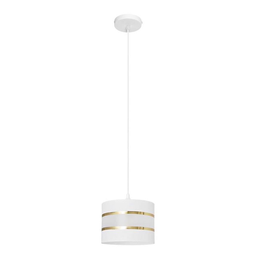 Lámpara colgante HELEN 1xE27/15W/230V diá. 20 cm blanco/dorado