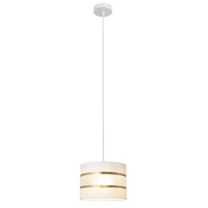 Lámpara colgante HELEN 1xE27/15W/230V diá. 20 cm blanco/dorado