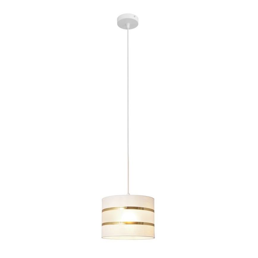 Lámpara colgante HELEN 1xE27/15W/230V diá. 20 cm blanco/dorado