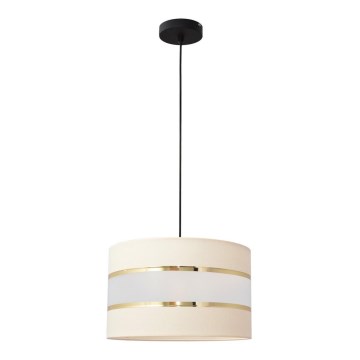 Lámpara colgante HELEN 1xE27/15W/230V diá. 20 cm color crema/negro/dorado