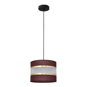 Lámpara colgante HELEN 1xE27/15W/230V diá. 20 cm marrón/negro/dorado
