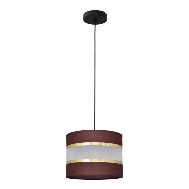 Lámpara colgante HELEN 1xE27/15W/230V diá. 20 cm marrón/negro/dorado