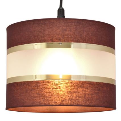 Lámpara colgante HELEN 1xE27/15W/230V diá. 20 cm marrón/negro/dorado