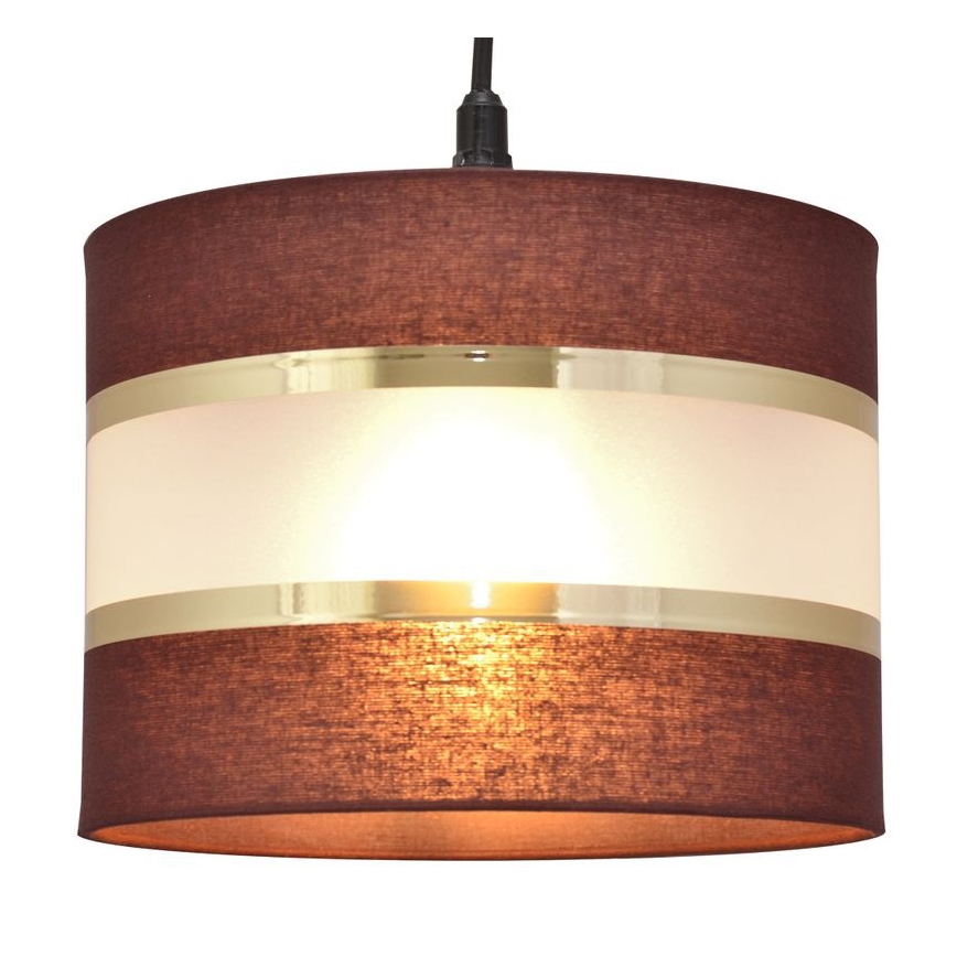 Lámpara colgante HELEN 1xE27/15W/230V diá. 20 cm marrón/negro/dorado