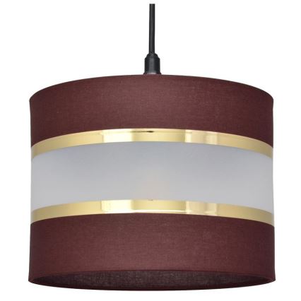 Lámpara colgante HELEN 1xE27/15W/230V diá. 20 cm marrón/negro/dorado