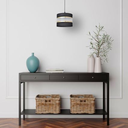 Lámpara colgante HELEN 1xE27/15W/230V diá. 20 cm negro/dorado