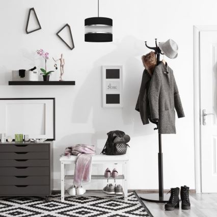 Lámpara colgante HELEN 1xE27/15W/230V diá. 20 cm negro/plata