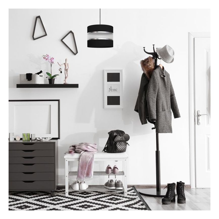 Lámpara colgante HELEN 1xE27/15W/230V diá. 20 cm negro/plata