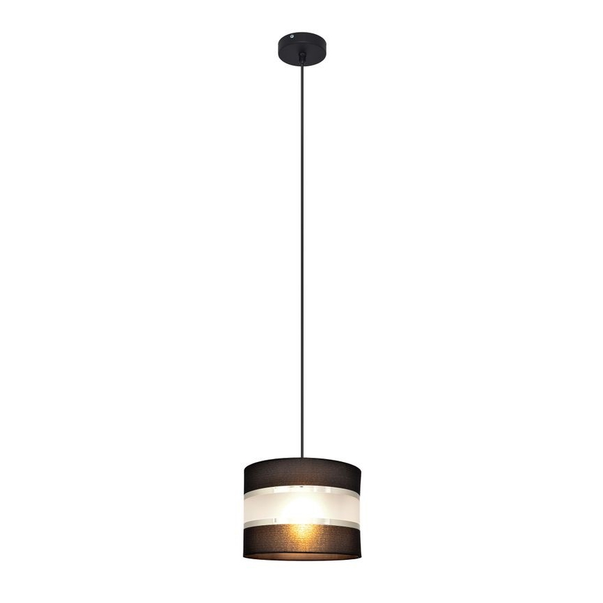 Lámpara colgante HELEN 1xE27/15W/230V diá. 20 cm negro/plata