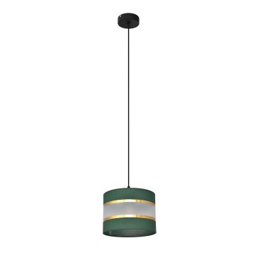 Lámpara colgante HELEN 1xE27/15W/230V diá. 20 cm verde/dorado
