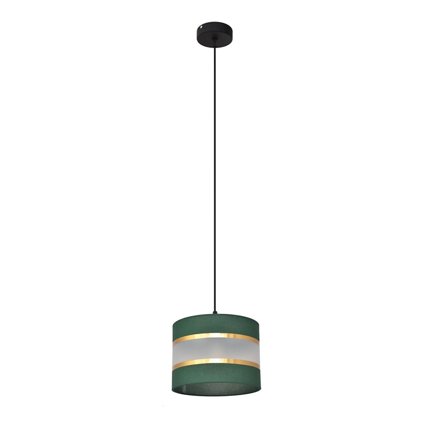 Lámpara colgante HELEN 1xE27/15W/230V diá. 20 cm verde/dorado