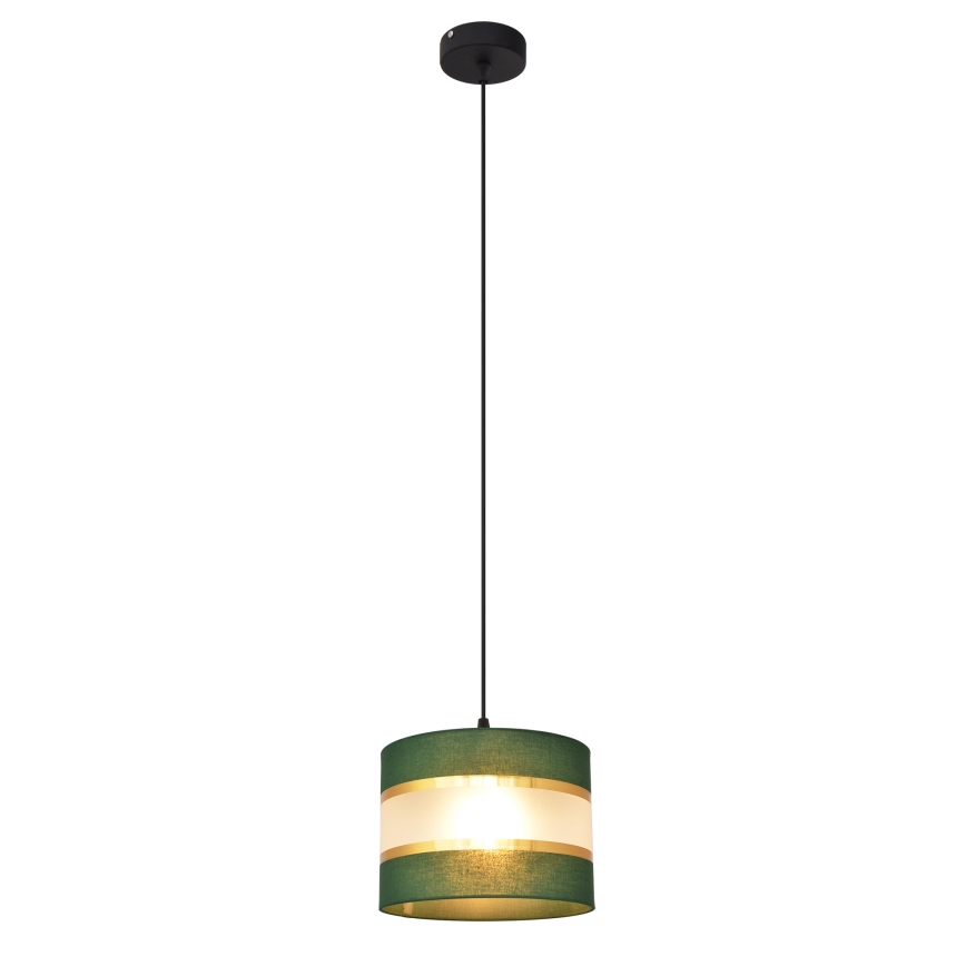 Lámpara colgante HELEN 1xE27/15W/230V diá. 20 cm verde/dorado