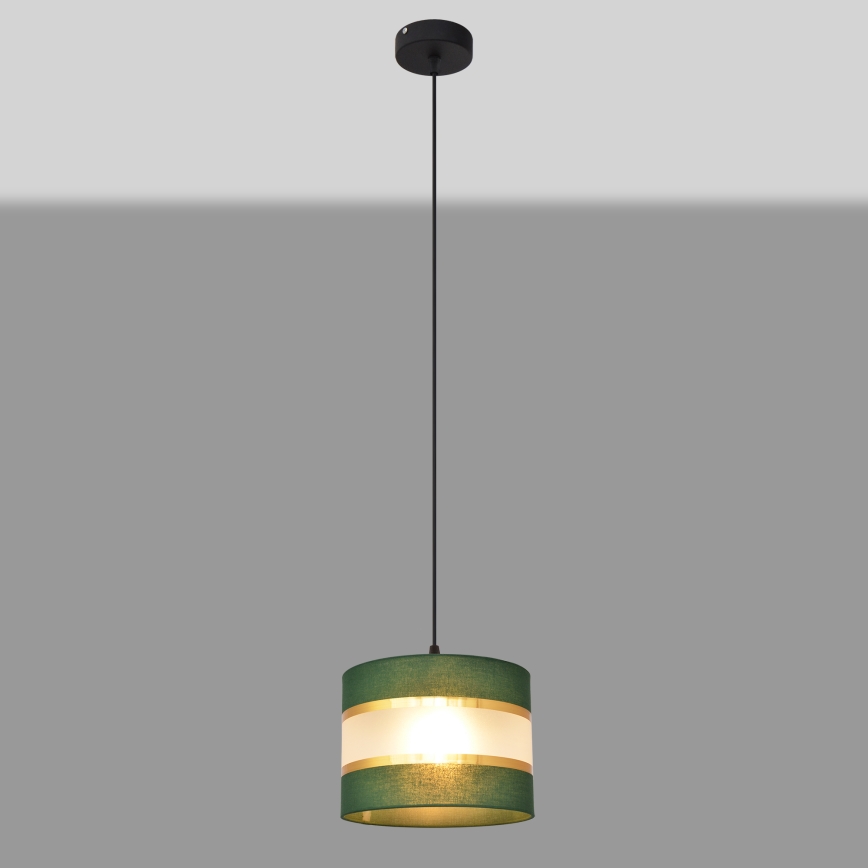 Lámpara colgante HELEN 1xE27/15W/230V diá. 20 cm verde/dorado