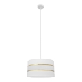 Lámpara colgante HELEN 1xE27/15W/230V diá. 35 cm blanco/dorado