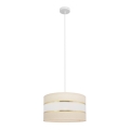 Lámpara colgante HELEN 1xE27/15W/230V diá. 35 cm color crema/dorado