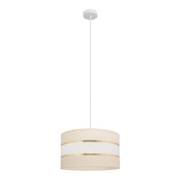 Lámpara colgante HELEN 1xE27/15W/230V diá. 35 cm color crema/dorado