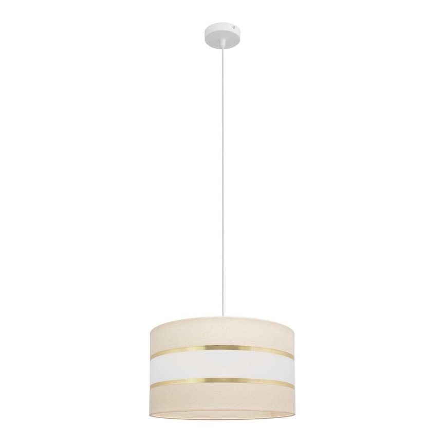 Lámpara colgante HELEN 1xE27/15W/230V diá. 35 cm color crema/dorado