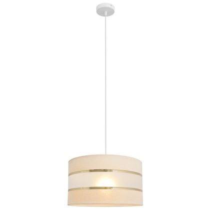 Lámpara colgante HELEN 1xE27/15W/230V diá. 35 cm color crema/dorado
