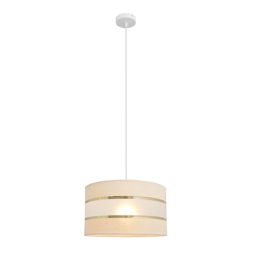 Lámpara colgante HELEN 1xE27/15W/230V diá. 35 cm color crema/dorado