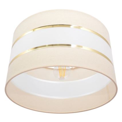 Lámpara colgante HELEN 1xE27/15W/230V diá. 35 cm color crema/dorado