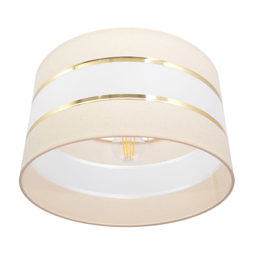 Lámpara colgante HELEN 1xE27/15W/230V diá. 35 cm color crema/dorado