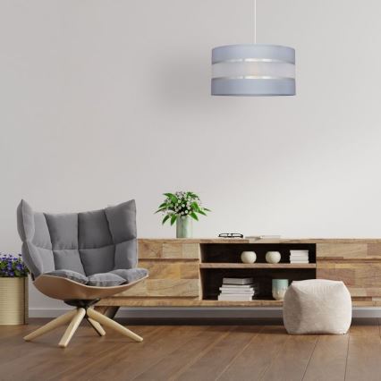 Lámpara colgante HELEN 1xE27/15W/230V diá. 35 cm gris/plata