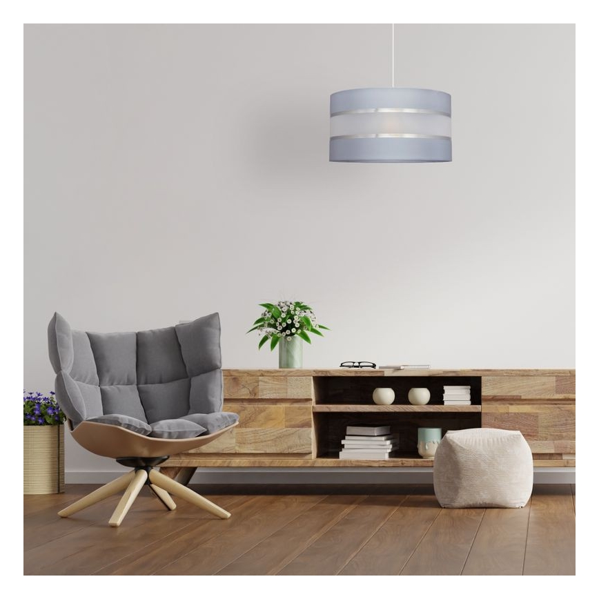 Lámpara colgante HELEN 1xE27/15W/230V diá. 35 cm gris/plata