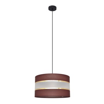 Lámpara colgante HELEN 1xE27/15W/230V diá. 35 cm marrón/negro/dorado