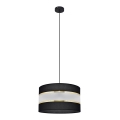 Lámpara colgante HELEN 1xE27/15W/230V diá. 35 cm negro/dorado
